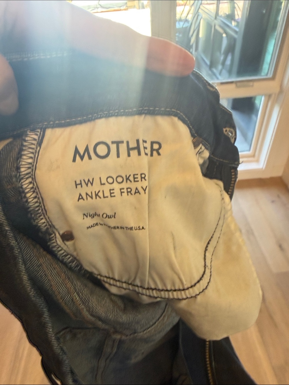 MOTHER Night Owl HW Looker Ankle Fray Skinny Jeans - Dark Blue